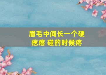 眉毛中间长一个硬疙瘩 碰的时候疼